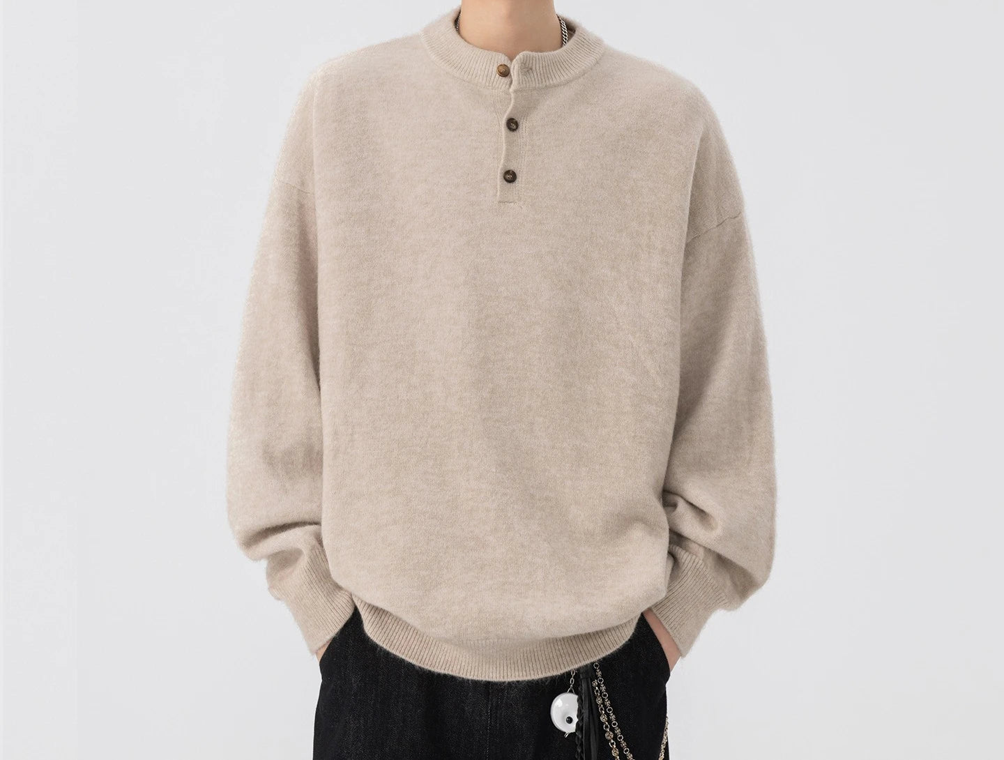 Knitted Sweater Men's Spring and Autumn Loose Casual Hoodie