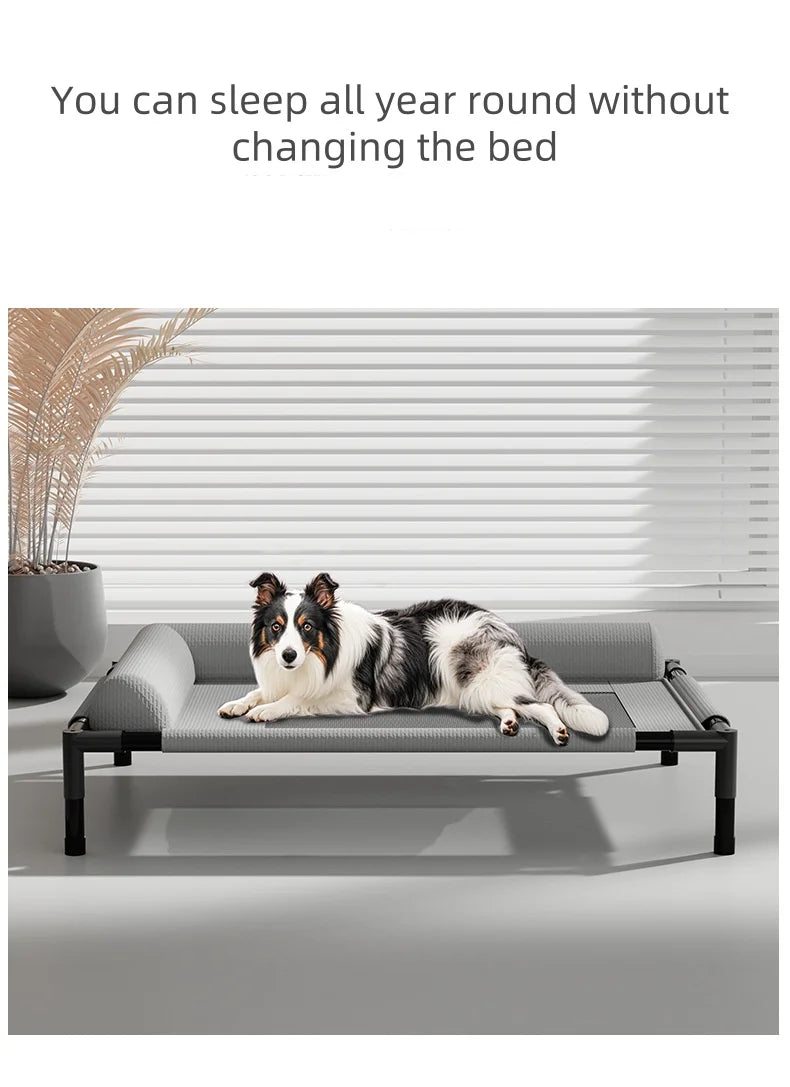 Elevated Pet Bed for Dogs & Cats Durable Breathable Cat Bed with Slope Headrest Washable Pet Bed Cat House for All-Season Use