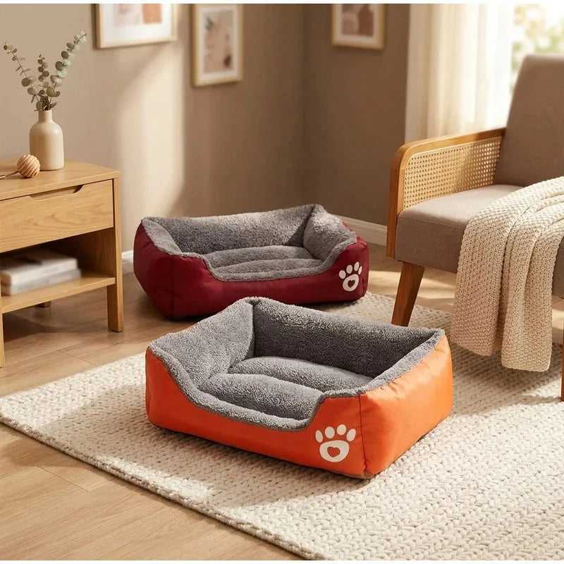 Pet Large Dog Bed Warm House Sleeping Bed Long Hair Plush Cat Dog Mat Warm Cushion Washable Soft Kennel Bed for Indoor Pets