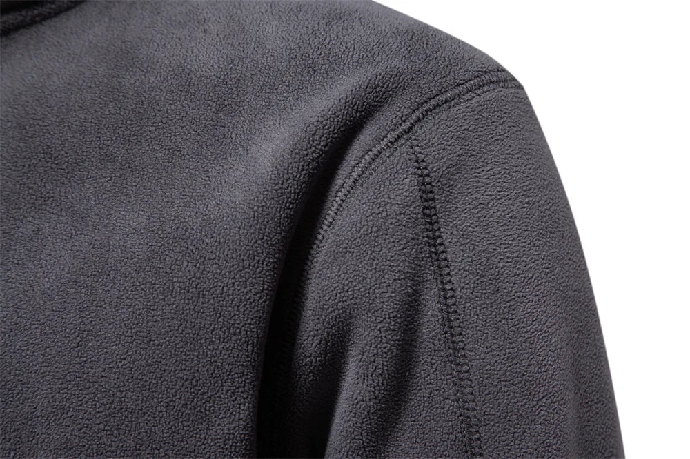 Thick Fleece Zip Neck Pullover