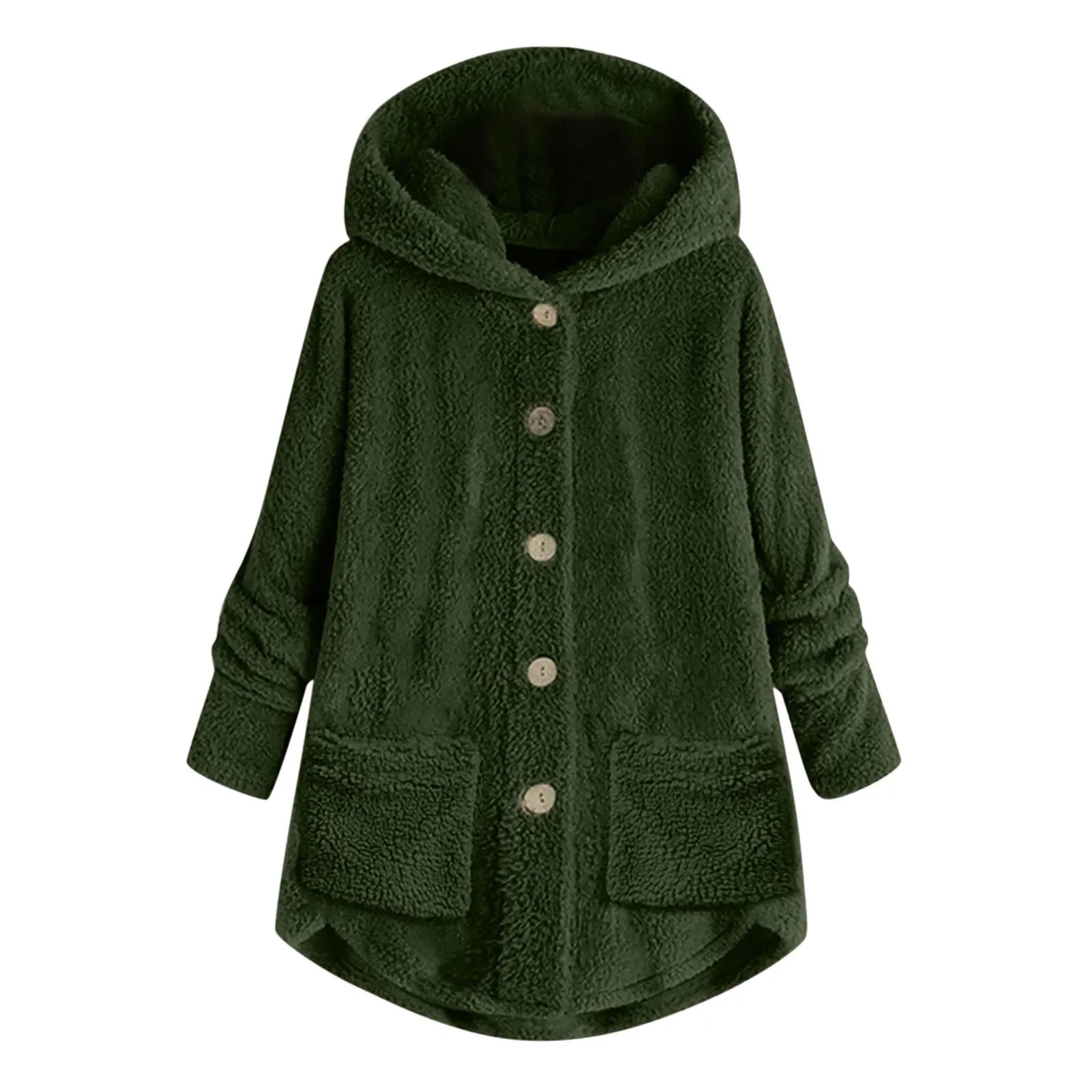 Plush Asymmetric Winter Casual Coat