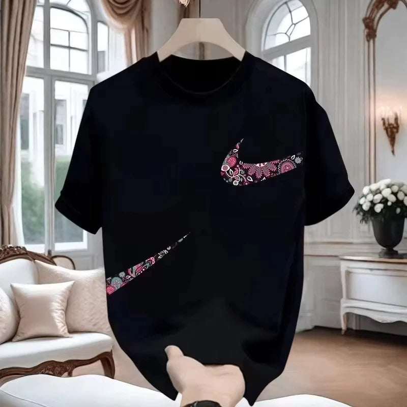 2026 new Summer Best-selling men's and women's short-sleeved T-shirts with printed designs, stylish, casual and loose-fitting