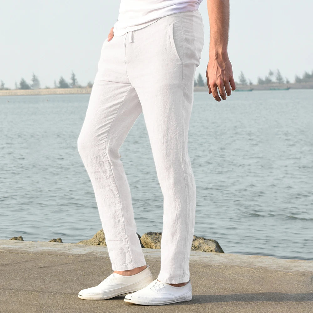 Cotton Linen Casual Straight Pants