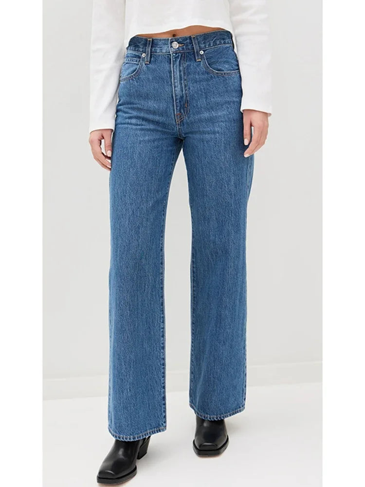 Retro Straight High Waist Jeans