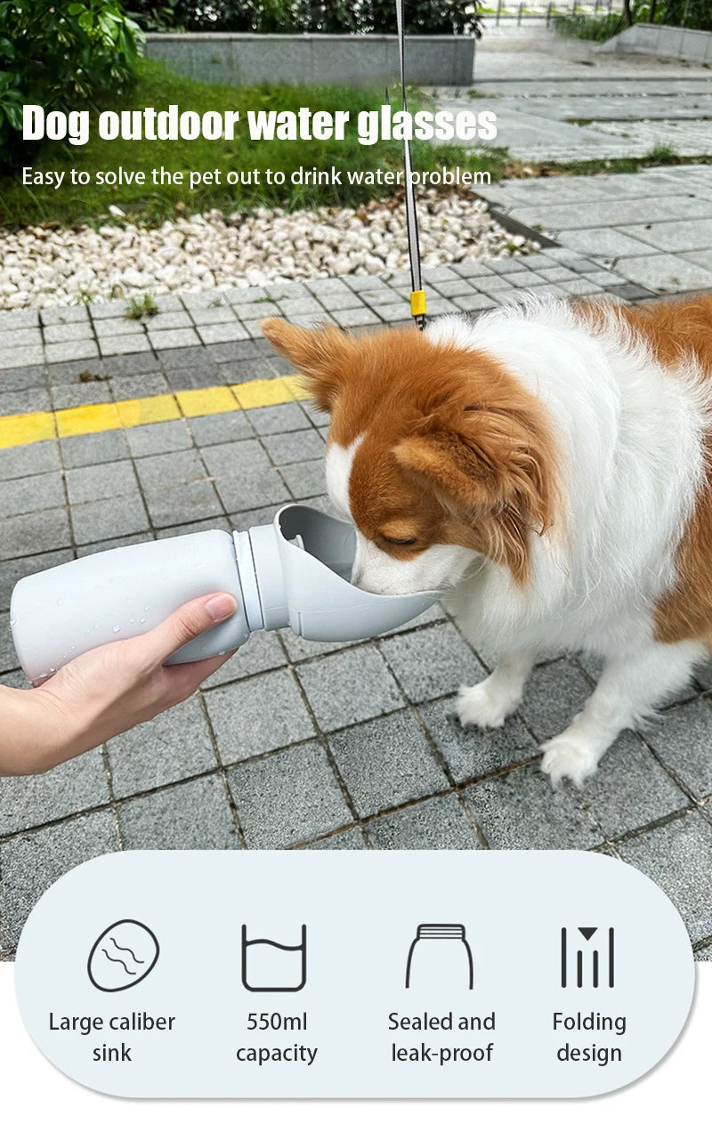 Pet Travel Folding Water Cup Silica Gel Mini Walking Dog Outdoors Large Capacity Pocket For Dog Go Out Pet Supplies Accessories