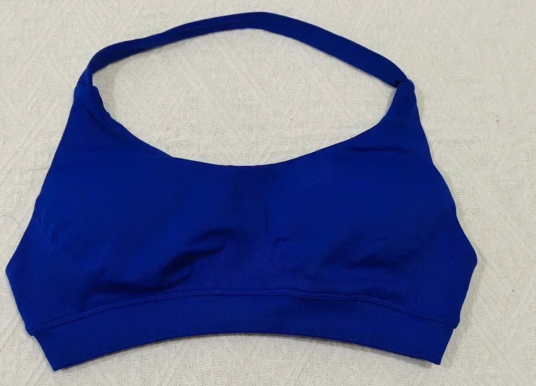 KEEP THAT PUMP Strappy Sports Bra With Logo High Support Womens Yoga Seamless Workout Top Elasticity Fitness Running Gym Bras