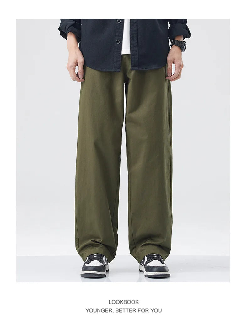 Retro Cotton Straight Casual Pants