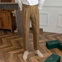 Classic Pleated Business Suit Trousers