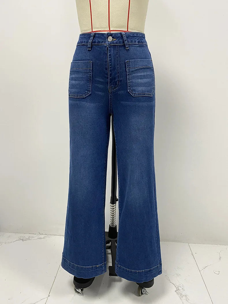High Waist Retro Straight Jeans