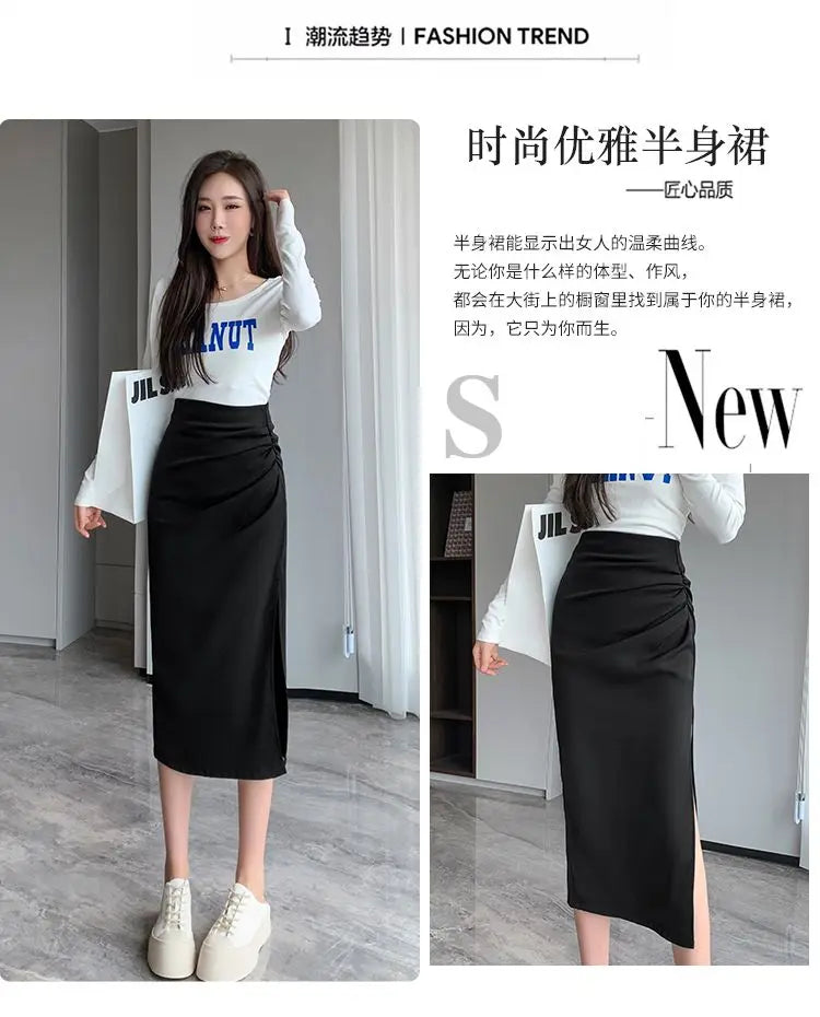 Sleek Pleated High Waist Skirt