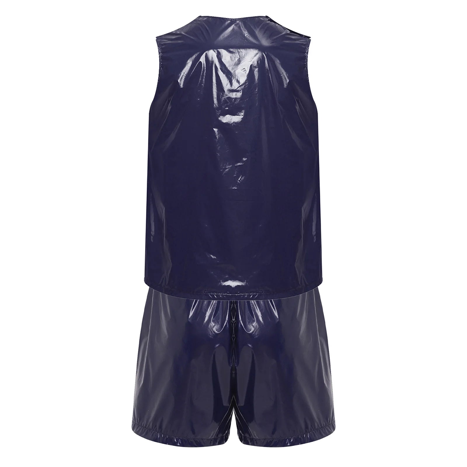 Mens Special Needs Waterproof Sweat Tracksuit Tank Tops And Sides Buttons Boxer Shorts Two Pieces Outfit Adaptive Clothing