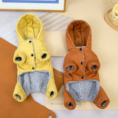 Pet clothes pet dog dog fotton-padded coat autumn and winter new pet clothing 24 college four-legged cotton-padded coat