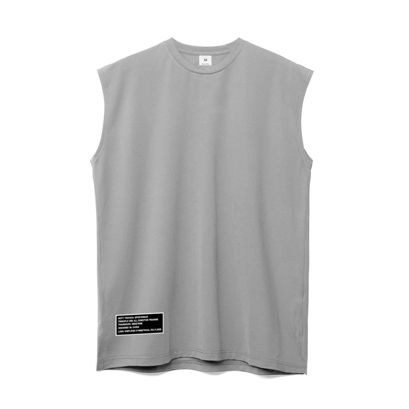 Gym Bodybuilding Tank Tops Mens Fitness Training Sleeveless Shirt Workout Muscle Vests Mesh Breathable Quick Dry Loose Singlets