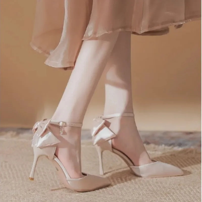 Pearl Strap Wedding High Heels