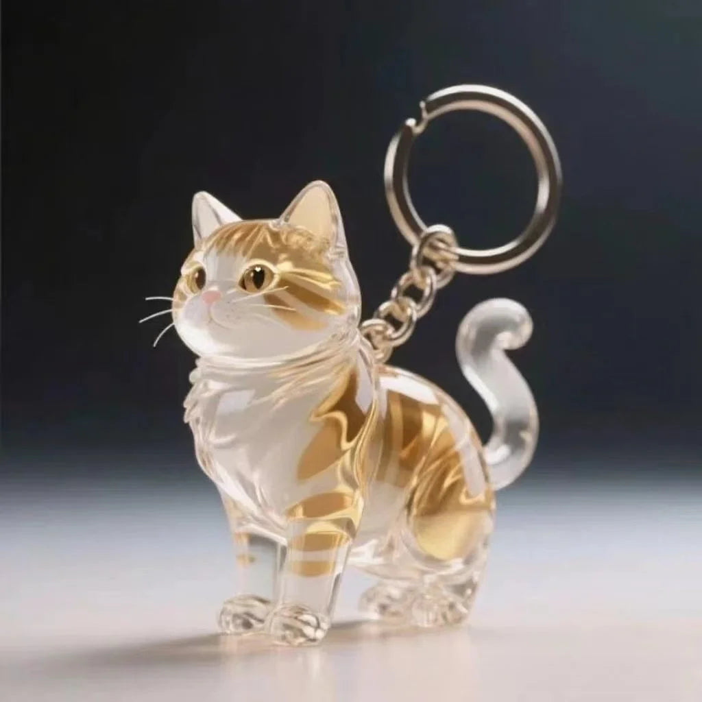 New Cat Hair Storage Keychain Bag Pendant Transparent Pet Fur Keepsake Capsule Souvenir Collection Gift Decoration Accessories