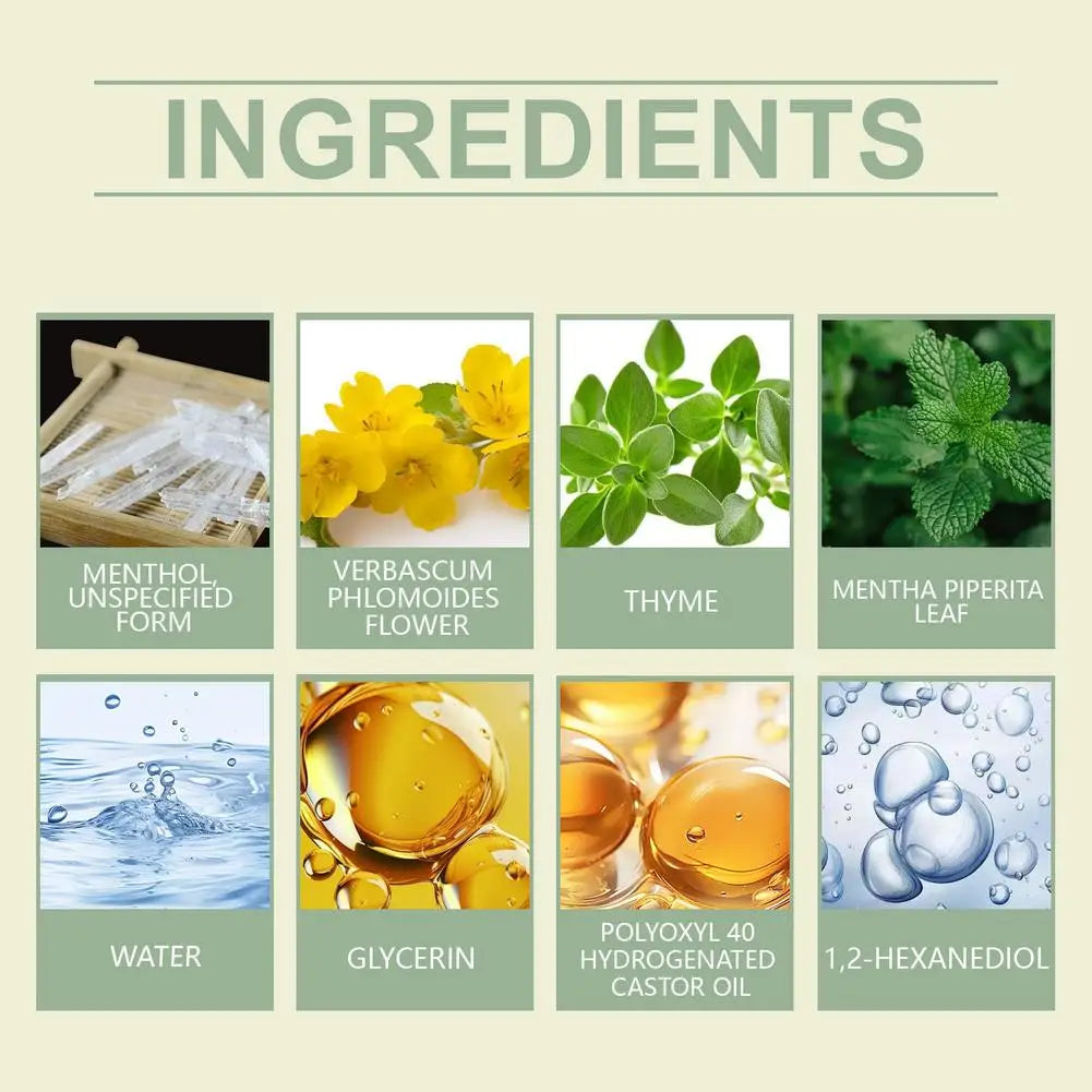 Herbal Diffuser with Mullein/Thyme/Mints Guarana/Green Tea Natural Energy Boost Clear Breathing Support for All Ages