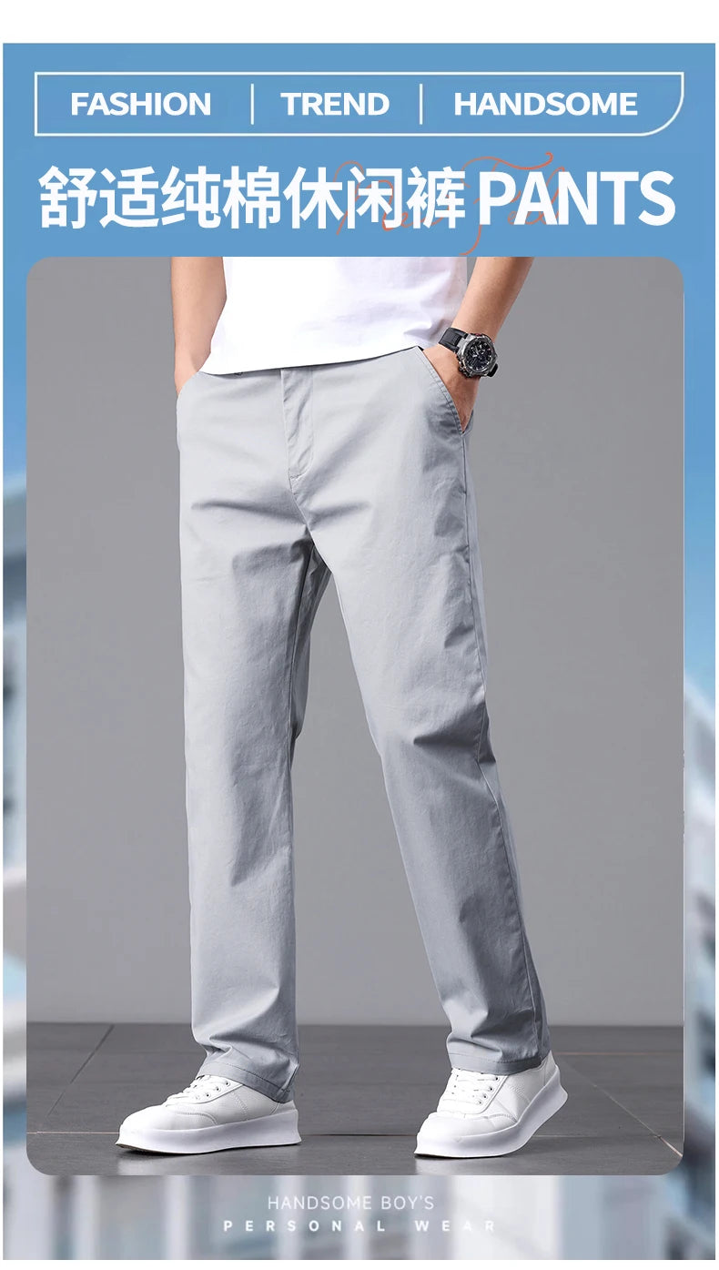 Stretch Cotton Straight Golf Trousers