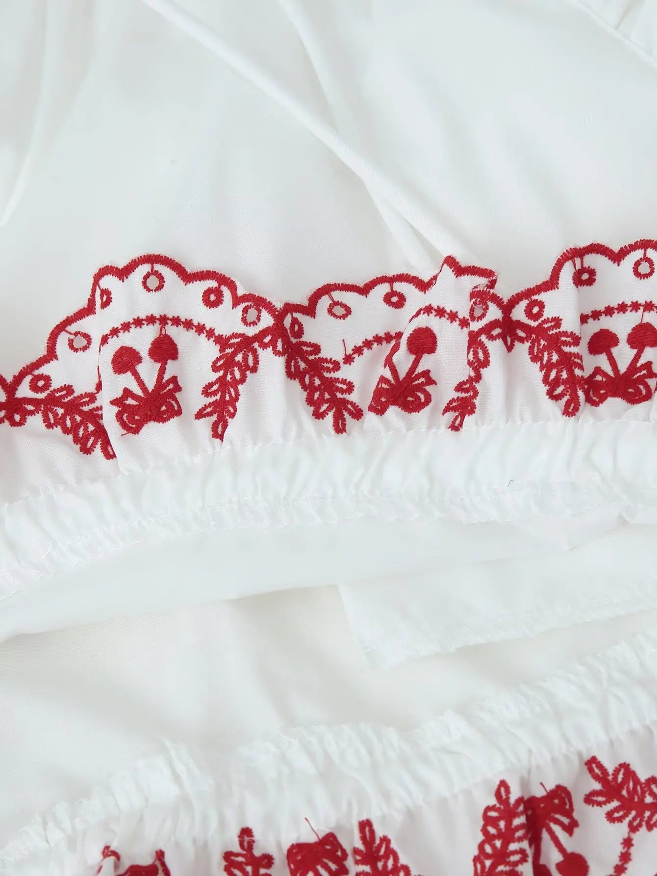 Women's Embroidered Shorts Summer New Elastic Waist With Pockets Lace-up Shorts Fashion Casual Female Shorts