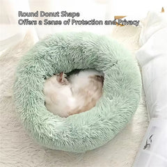 Faux Fur Donut Calming Cat Bed