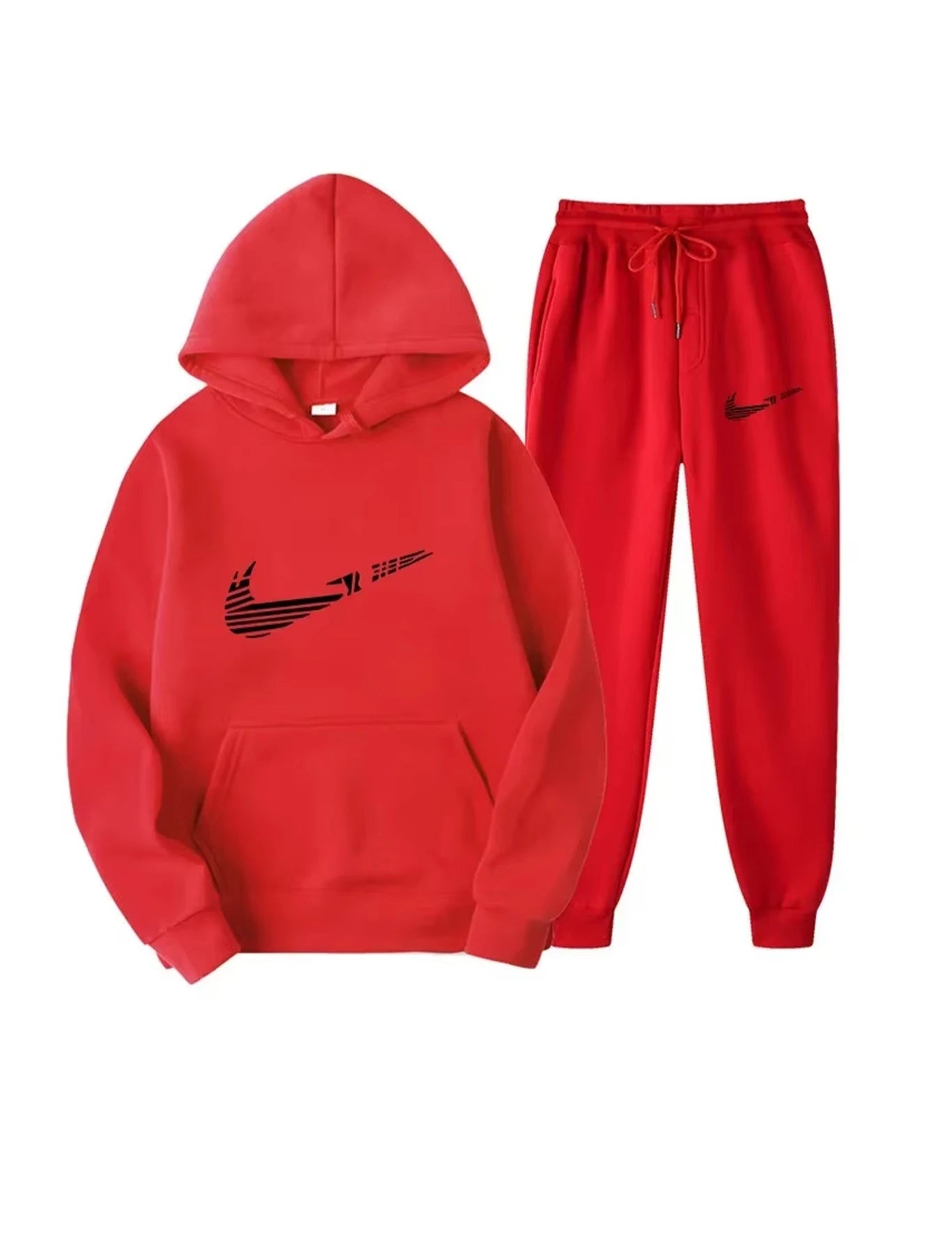 Men Tracksuit 2 Pieces Sets Hooded Sweatshirt +Drawstring Pants Male Hoodies Running Sportswear Men Women Autumn Sportwear