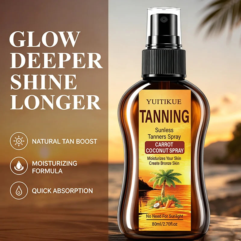 Portable Hydrating Self Tanning Mist Lightweight Fast Absorb Body Spray Create Soft Bronze Complexion For All Skin Tones