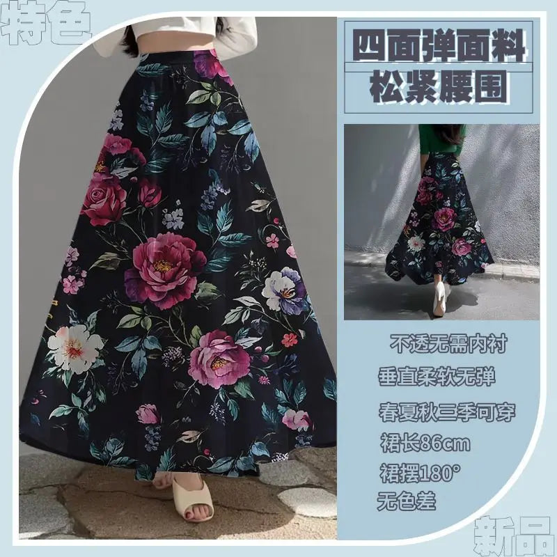 Women's Skirts Niche Specialty Fancy Skirts Versatile Bot Large Swings Fashionable Floral Skirts