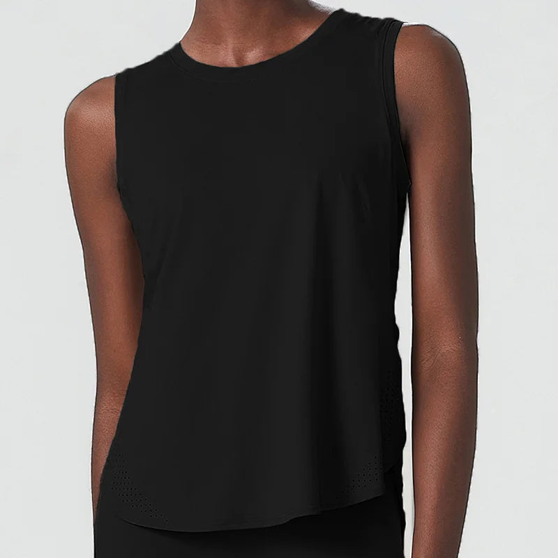 Yoga Sport Top Women Gym T Shirt Workout Clothing Wear Loose Cover Hip Shirt Quick Dry Vest Cropped Blouse Cool Tank Tops