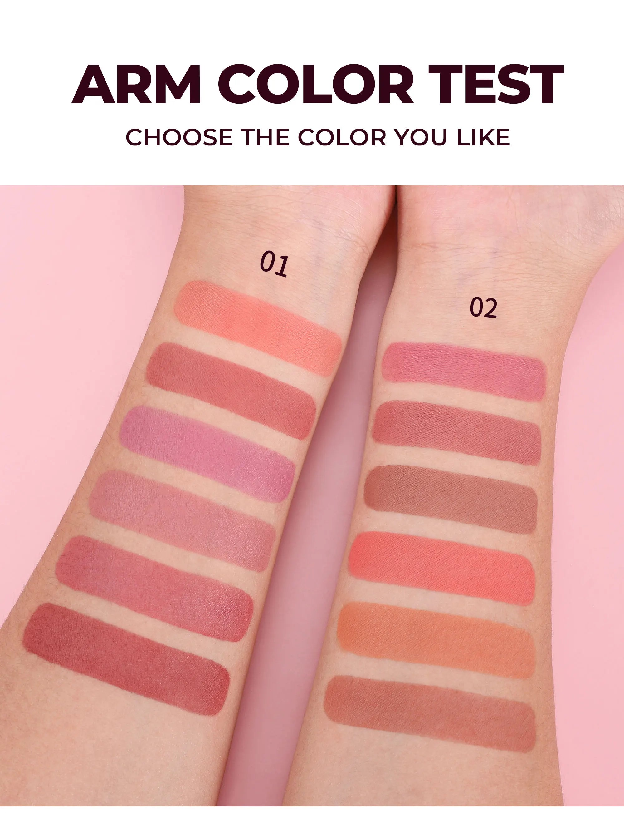 Matte Blush Palette Highly Pigmented Long Lasting Face Makeup Natural Finish Brighten Skin Contour Highlight Powder