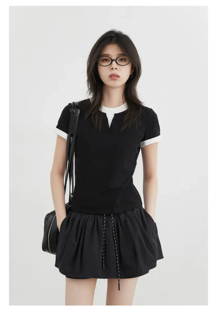 Color Contrast Patchwork Sport Tee