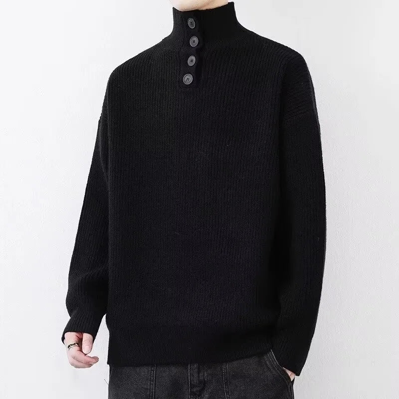 Sweater Men's Winter Turtleneck Base Layer Warm Thickened Wool Pullovers