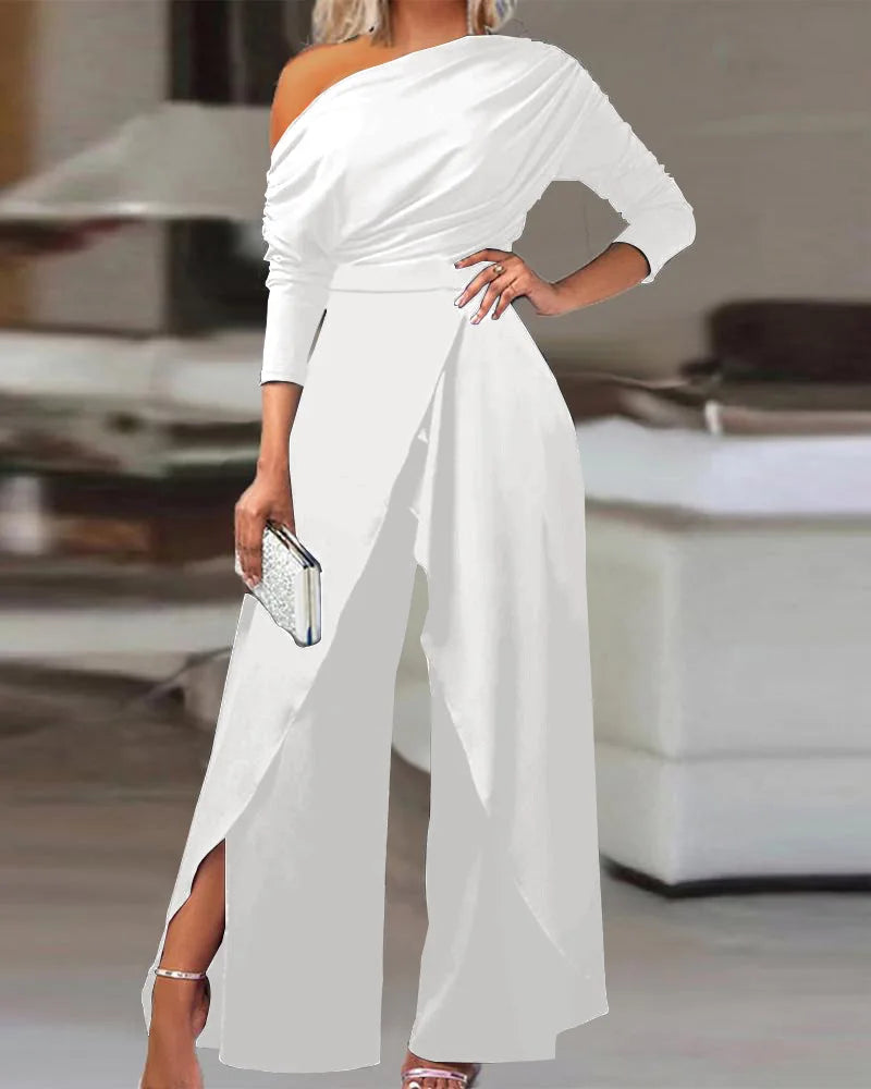 Elegant Office Wide Leg Jumpsuit