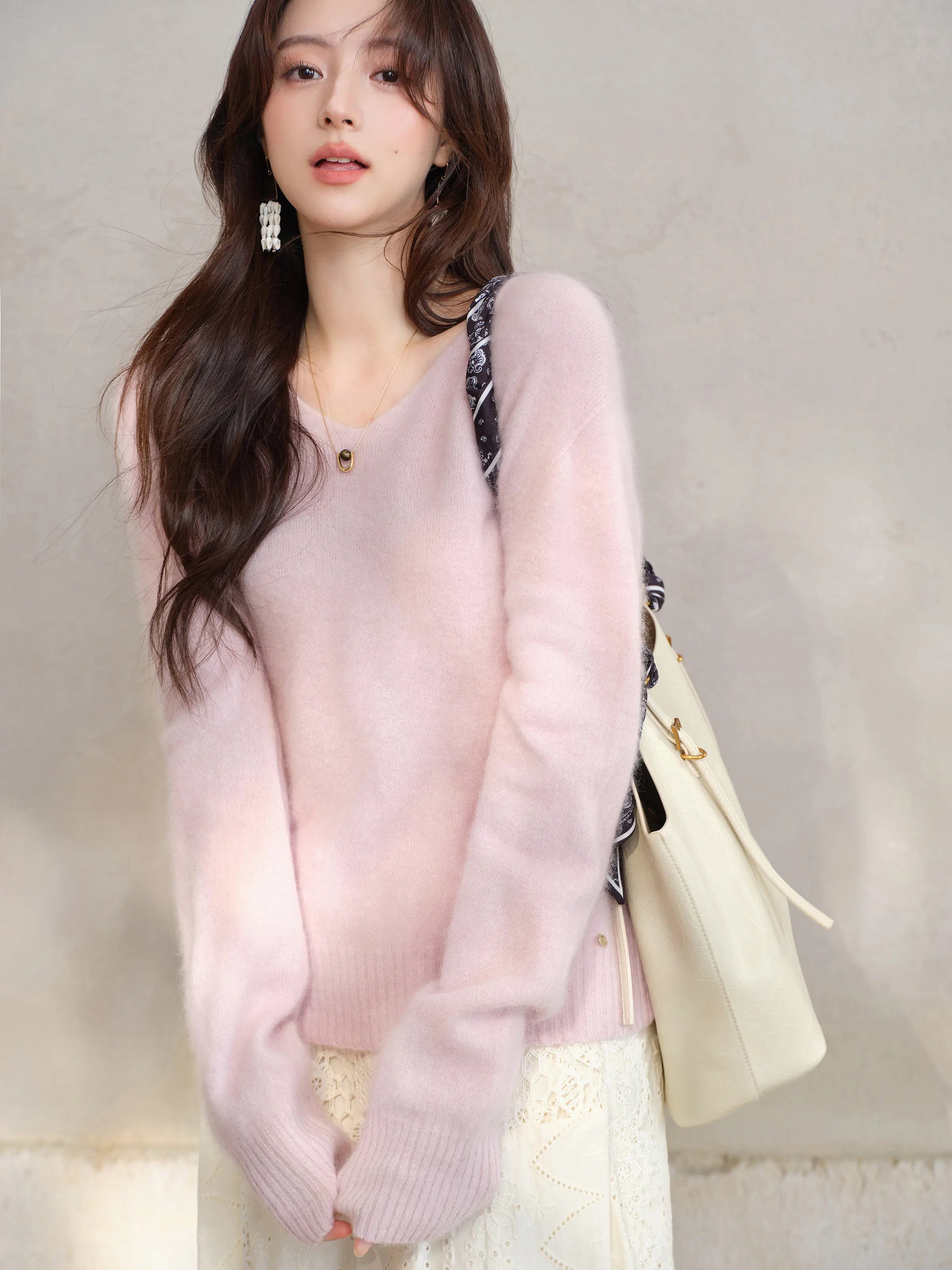 Elegant Wool Knit Skirt Set