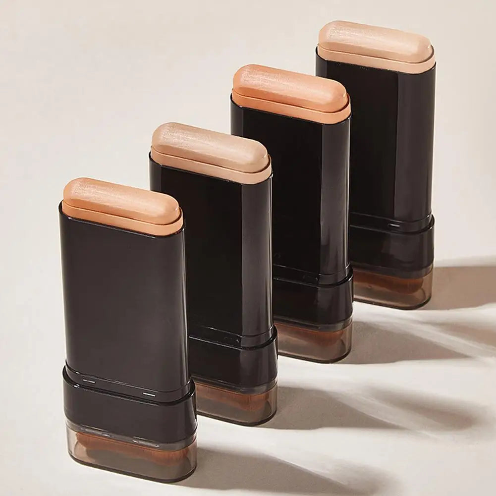 Waterproof Concealer Foundation Stick With Brush - All-in-One Long-Lasting, Oil Control, Brightening Makeup Natural Matte Finish