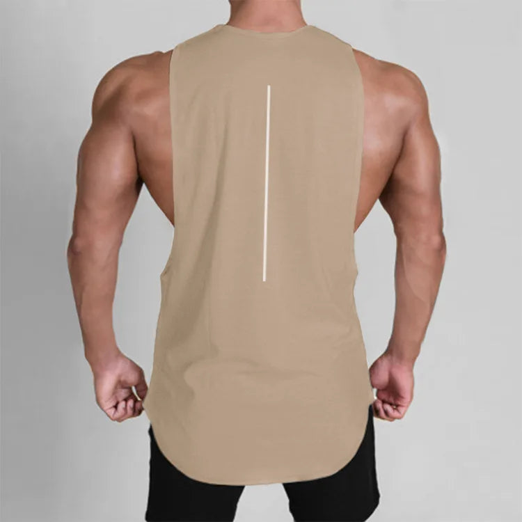 Men's Gym Clothing Summer Casual Tank Top Bodybuilding Sleeveless Shirt Sports Quick Dry Fitness Vest Workout Running Undershirt