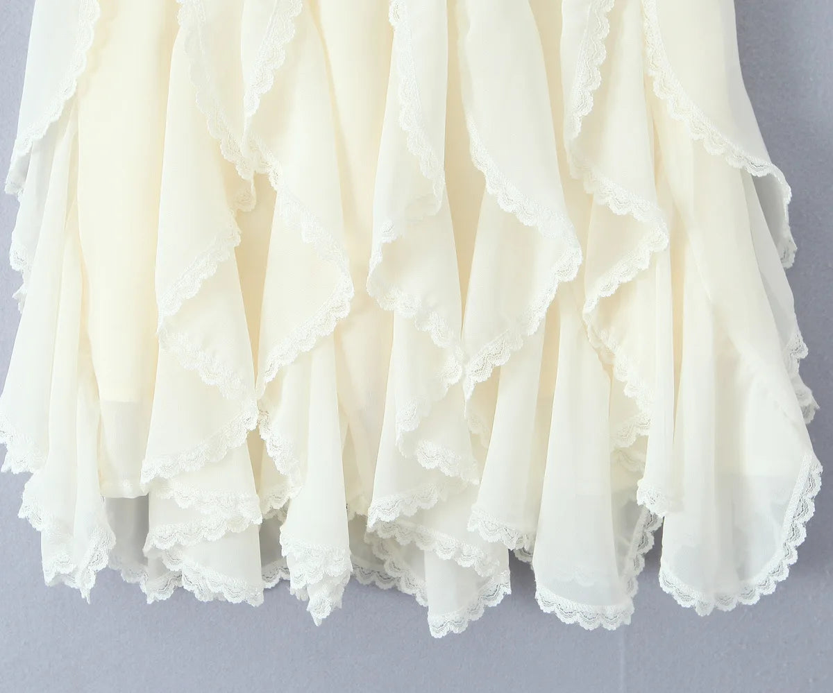 Summer Clothes Pleated Skirts Women Mini Skirts Luxury Designer Ruffle Skirts Elegant Japanese Y2k Black Lace Skirts Lace Trim