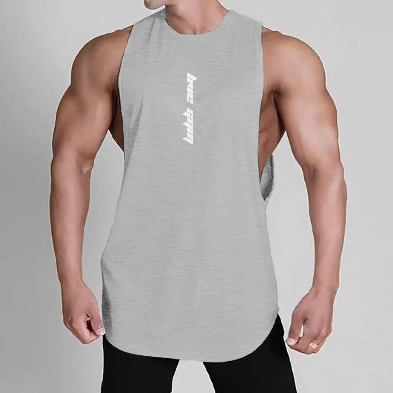 Men's Gym Clothing Summer Casual Tank Top Bodybuilding Sleeveless Shirt Sports Quick Dry Fitness Vest Workout Running Undershirt