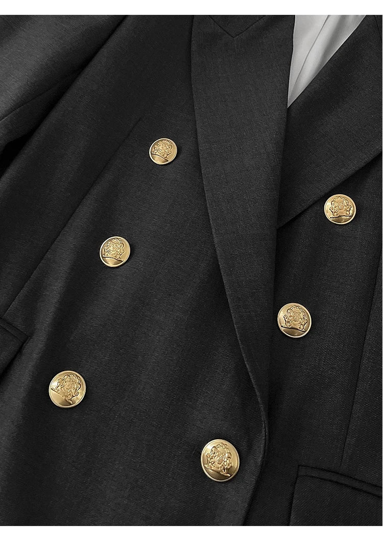 Elegant Peaked Lapel Suit Set