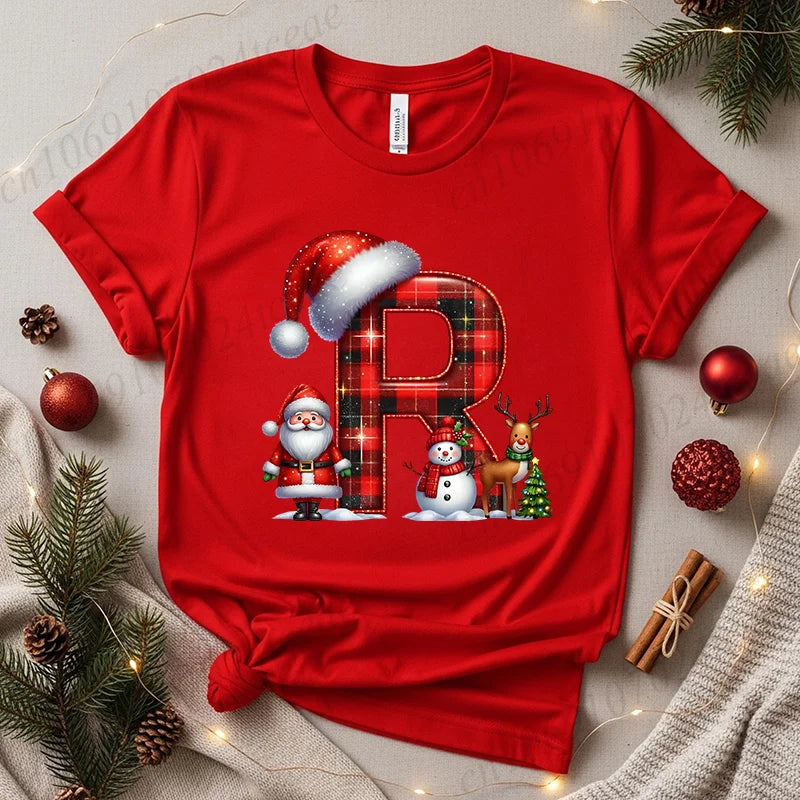 Festive Alphabet Holiday Casual Tee