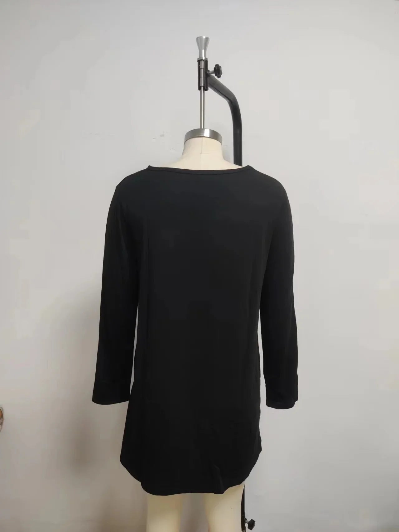 Loose Fit V-Neck Long Dress