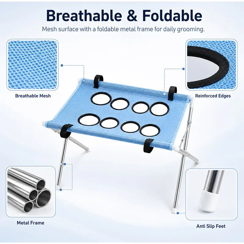 Pet Grooming Bed Portable Detachable Pet Bath Hammockstand Soft Breathable Mesh Support Rack Pet Drying For Cats And Small Dogs