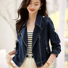 Women's Cowboy Coat Spring Summer Self Cultivation Versatile Ladies Denim Jacket Fashion Comfortable Lady Blazer Outerwear