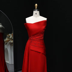 Strapless Satin Mermaid Evening Gown