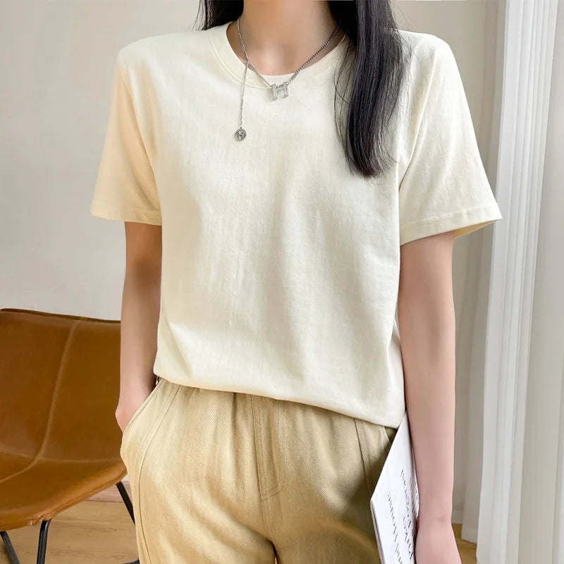 Loose Cotton Summer Tee Women