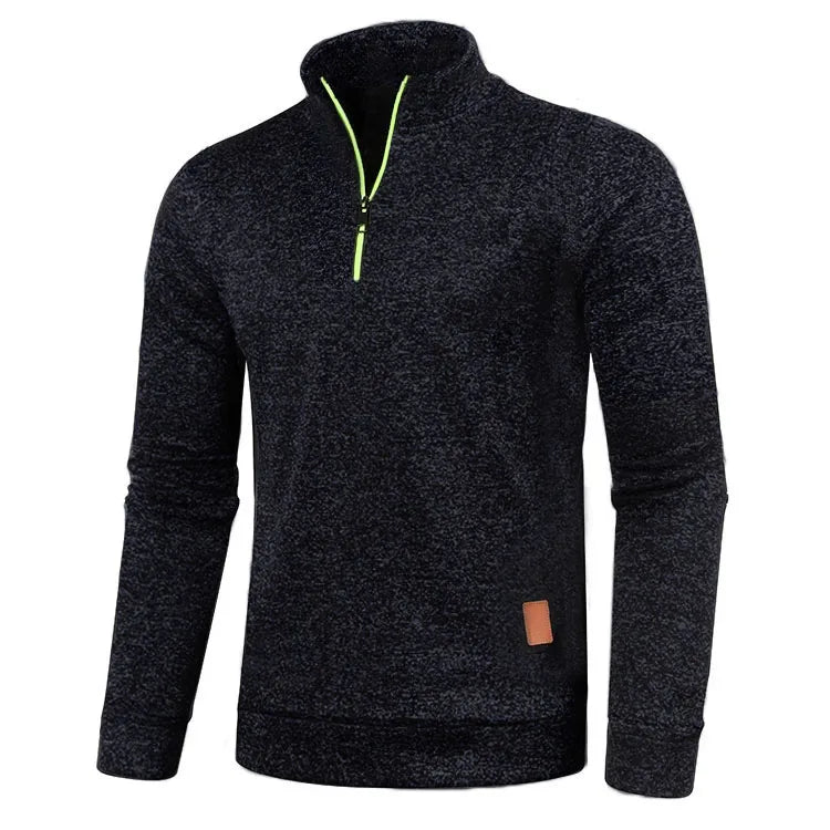 Men Sweatshirts Spring Autumn Pullover Half Zipper Pullover for Male Hoody Outdoor Sweatshit Solid Color Stand Collar