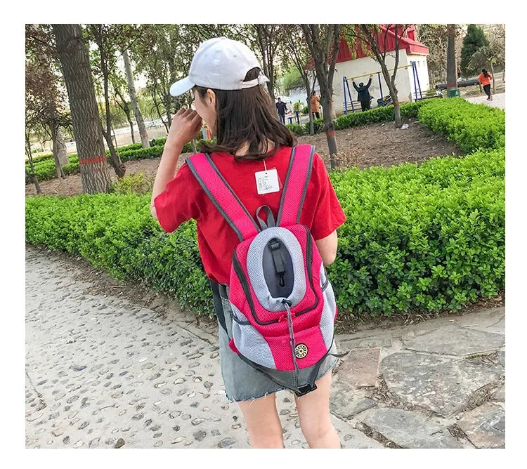 New Dog Pet Backpack Carrier Travel Bag Front Pack Breathable Adjustable with Safety Reflective Strips for Hiking Outdoor Cats
