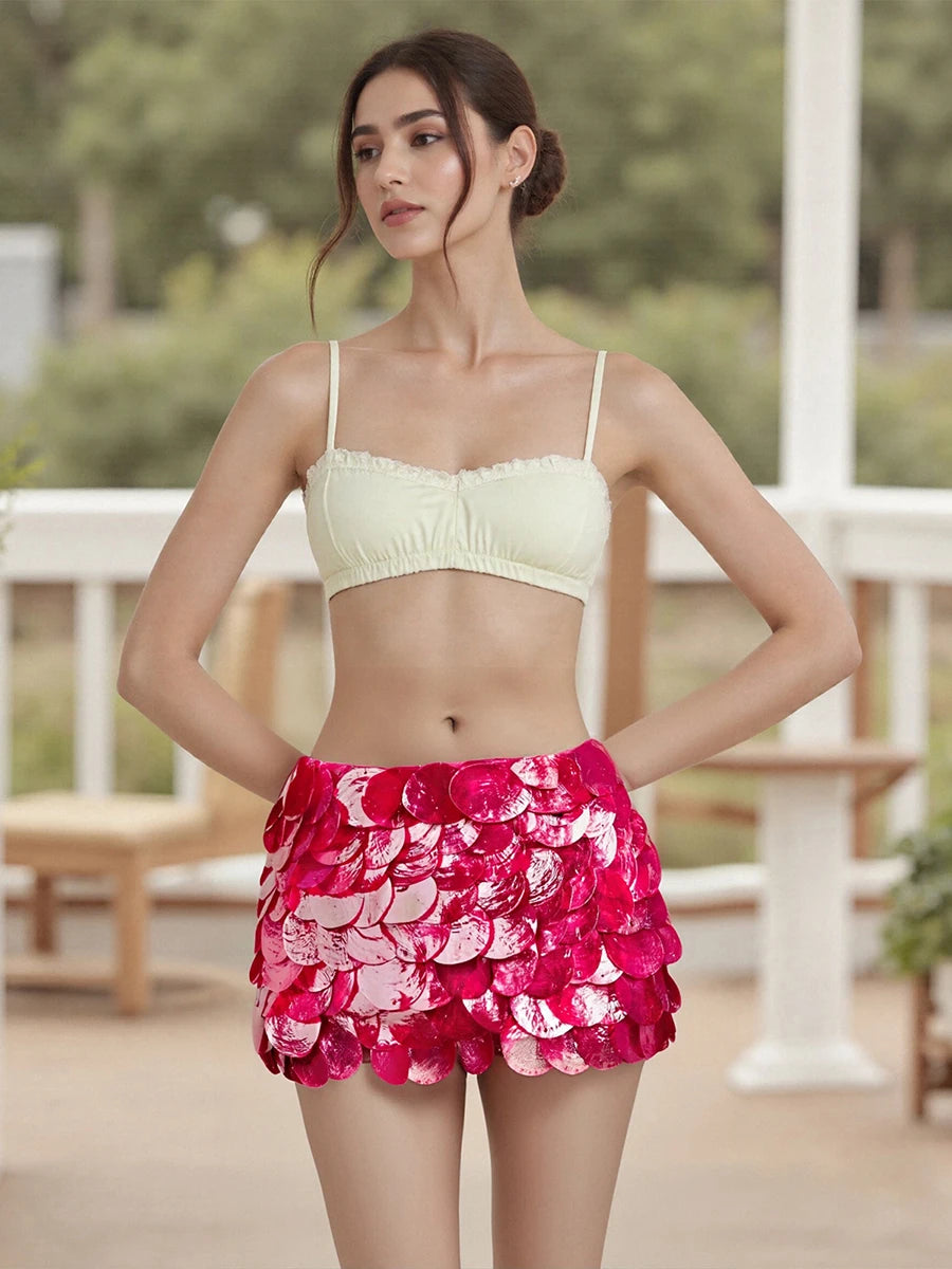 Y2K Women's Bling Fashion Mini Skirts Hotsweet Low Rise Sequins Skirts Spring Summer Casual Bodycon Skirts