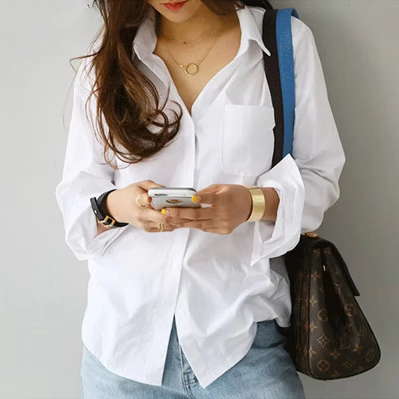 Modern Office Essential White Blouse