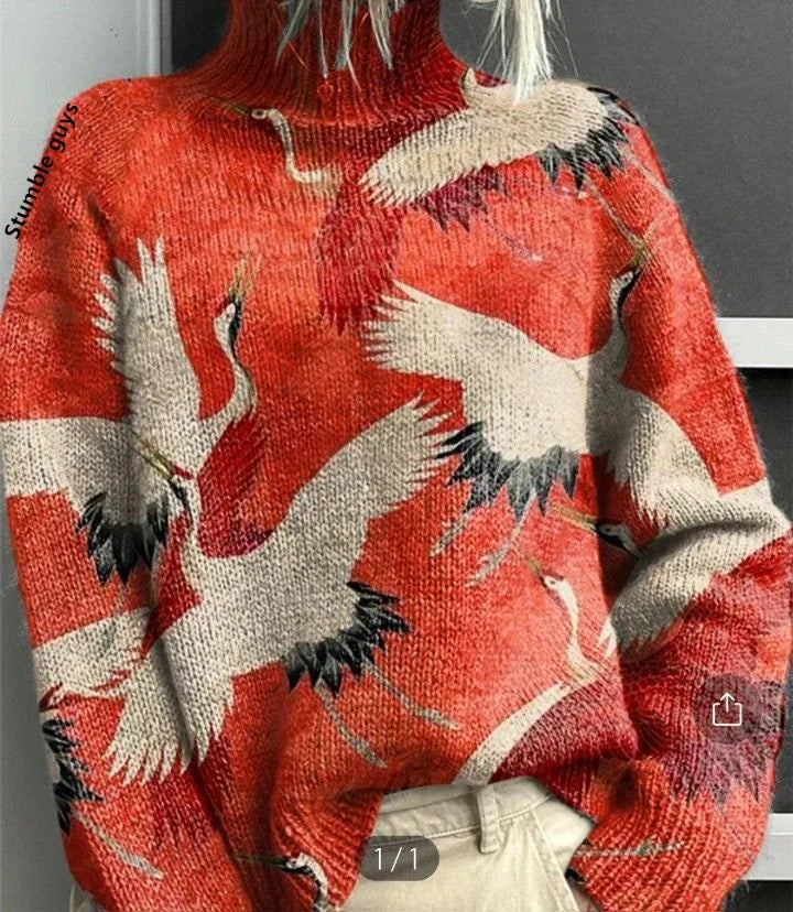 Festive Printed Winter Knit Sweater