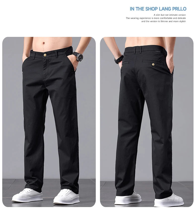 Stretch Cotton Straight Golf Trousers