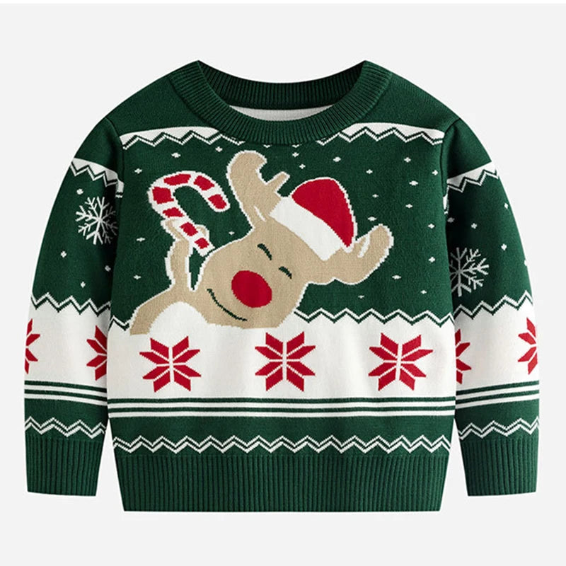 Winter Cartoon Knit Kids Pullover Sweater
